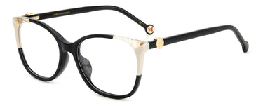 Designer Women Carolina Herrera Eyeglasses: HER 0113/G - Black Ivory- SpecSMART Eye Clinic (Diagonal View)